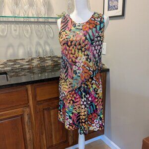 WOW! Attitudes by Renee Floral Mesh Overlay Midi Dress Size PS Petite Small